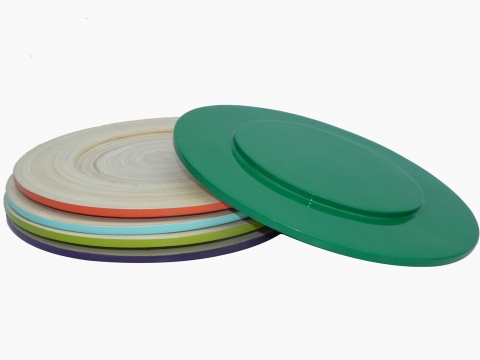 Round bamboo charger plate - assorted color